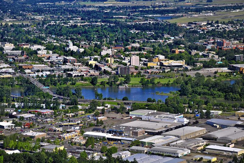 Aerial view of downtown Salem from West Salem - ©2010 Ron Cooper