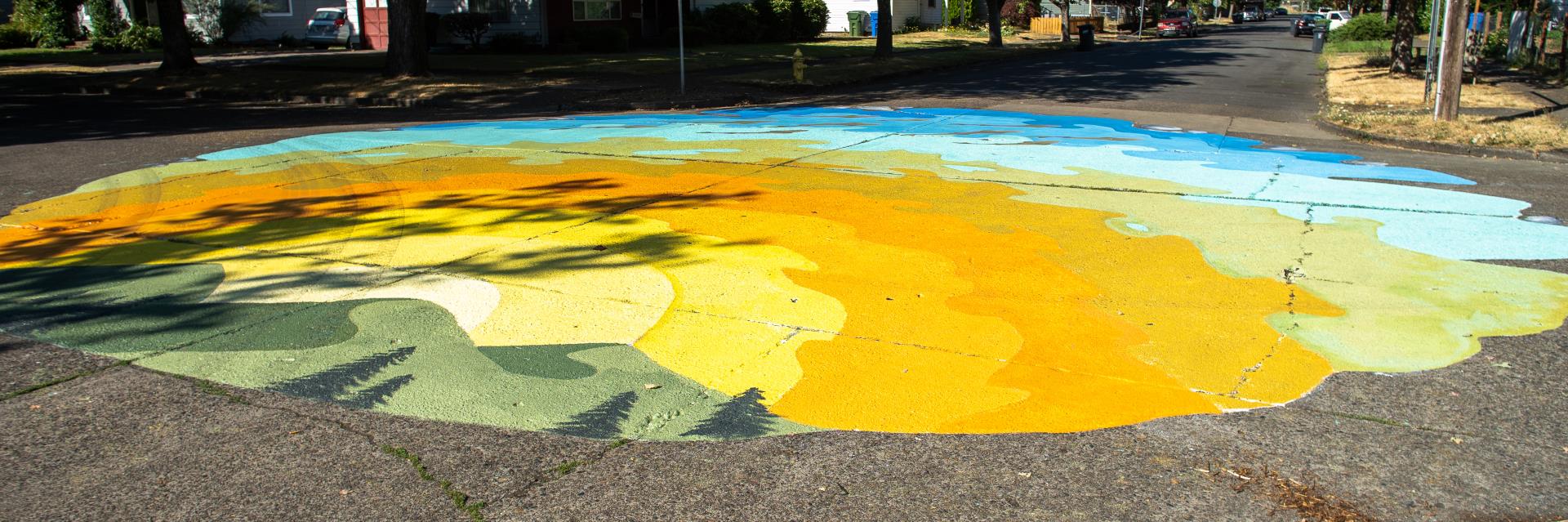 Picture of the Highland Neighborhood Street Painting