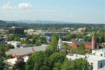 downtown salem seen from dome of capitol