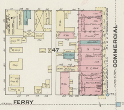 1884 Sanborn Map close up