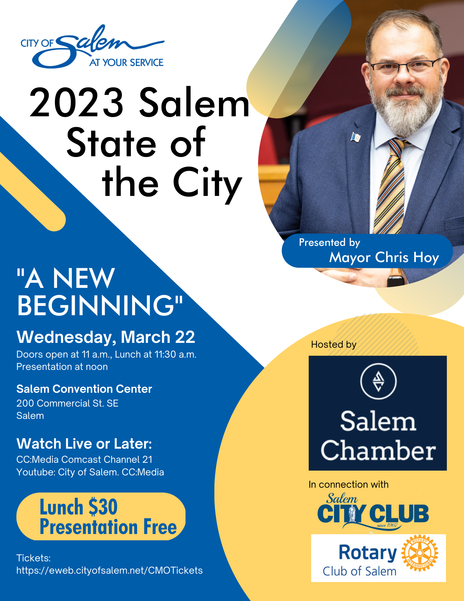 State of the City flyer with post text