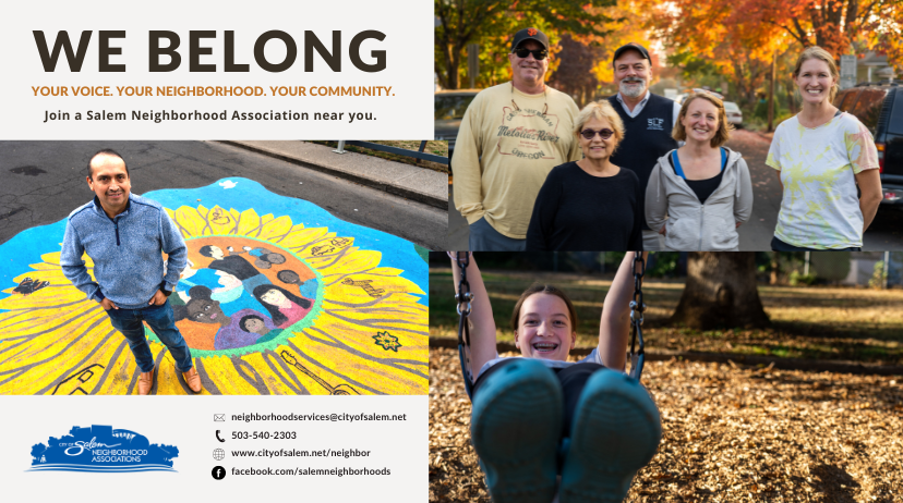 We Belong neighborhoods,  photos of neighors, neigborhood logo