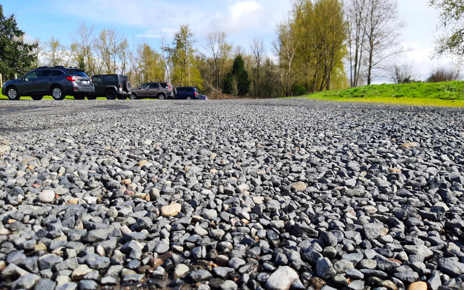 Gravel in the Minto-Brown Island Park Parking Lot number 3