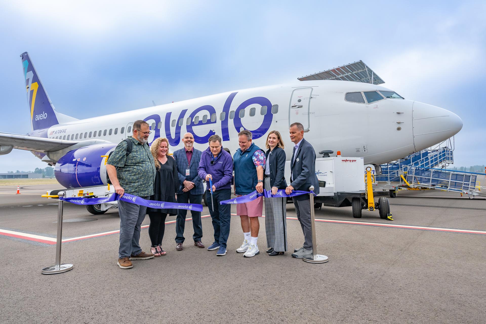 Avelo Airlines first flight ribbon cutting