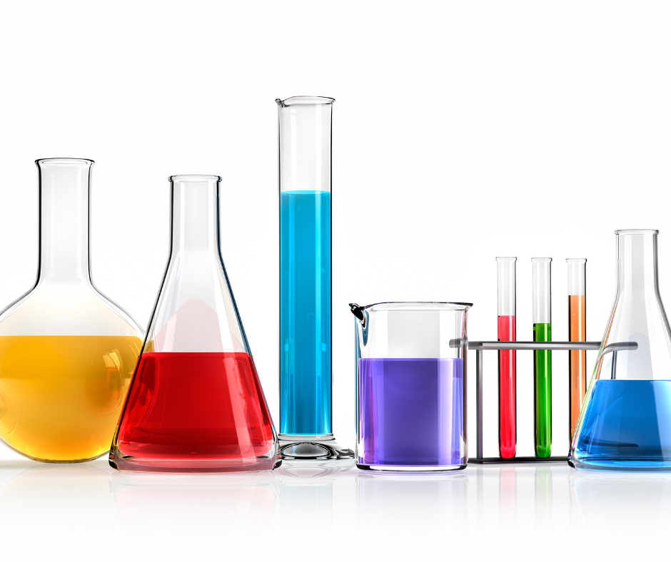 chemistry, lab, beakers, flasks