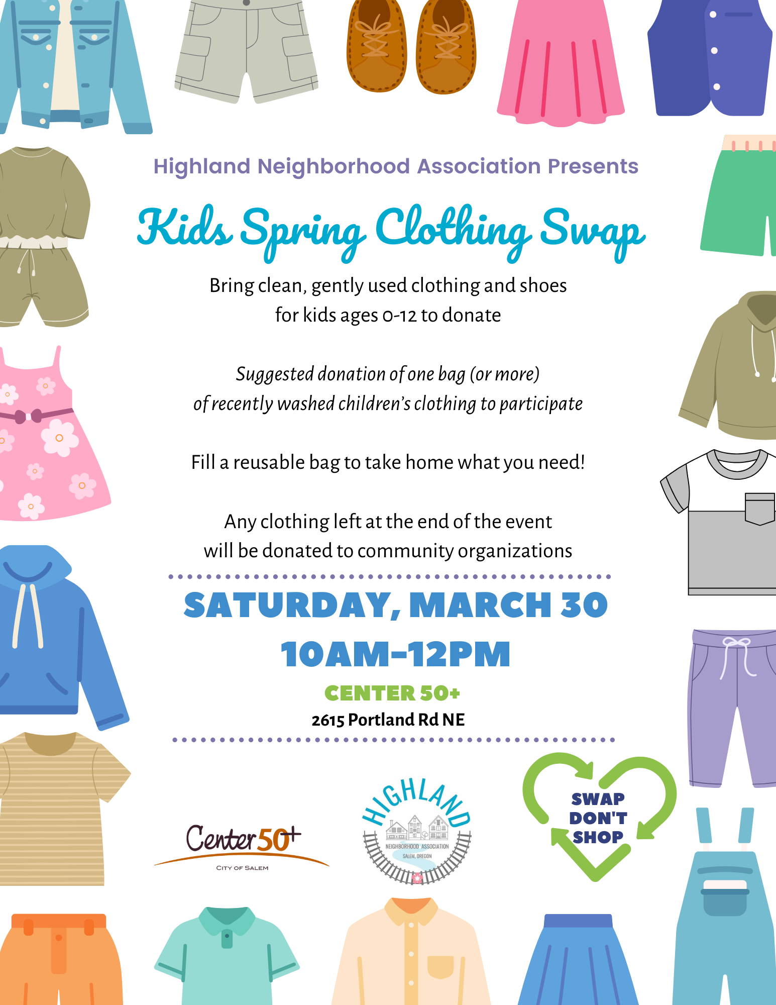 Spring Clothing Swap highland neighborhood association community event