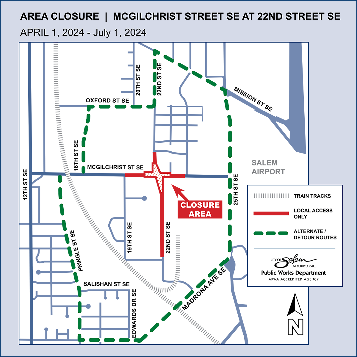 McGilcrest 22nd Street Closure Map