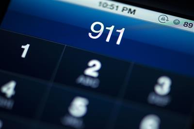 emergency contact number dialed into smartphone