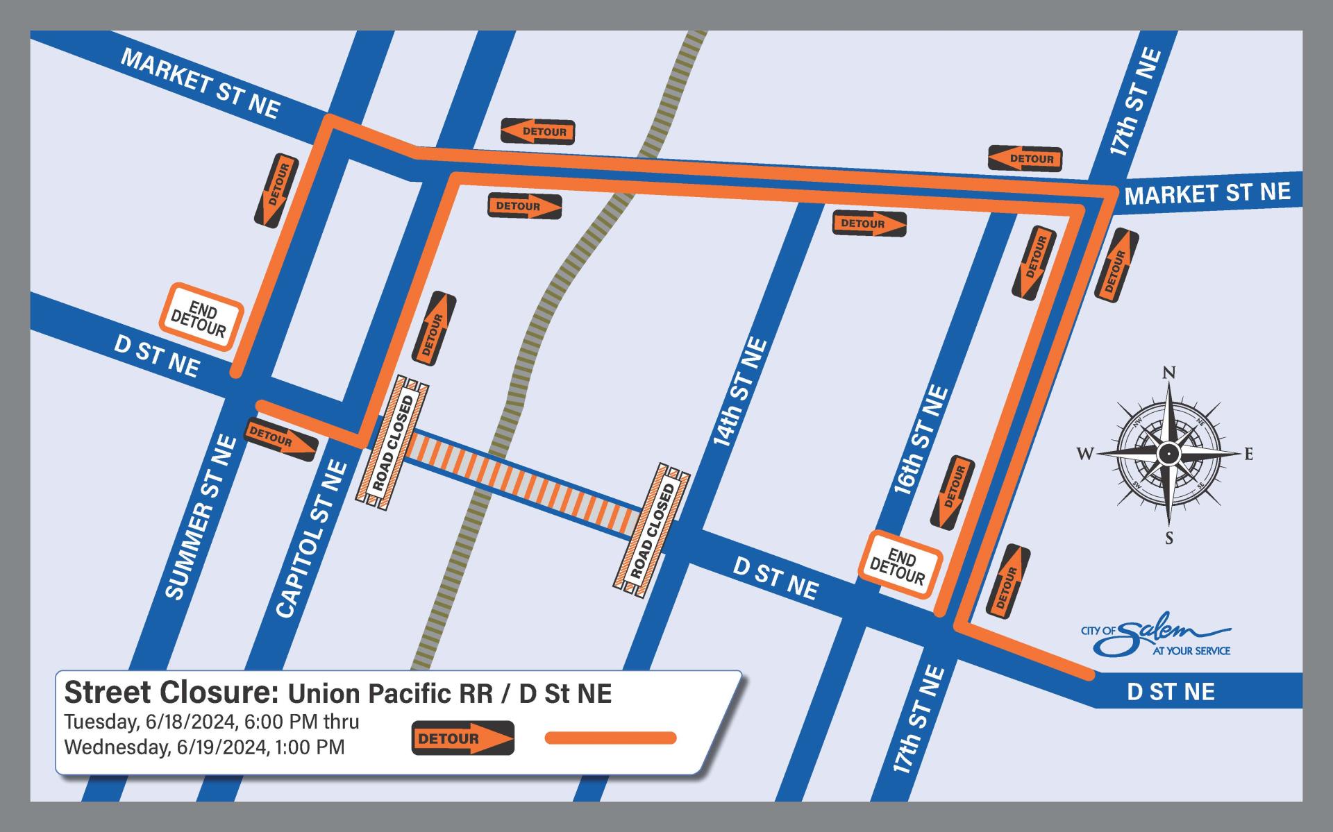 Map of D Street Closure_June 18