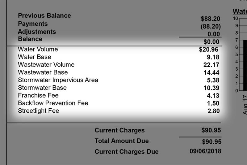 Itemized current charges